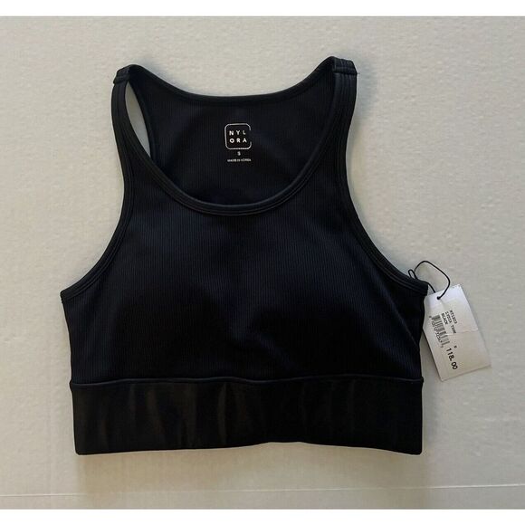 NYLORA X BANDIER Sz Small BLACK Sports Bra Removable Pads - Picture 1 of 7